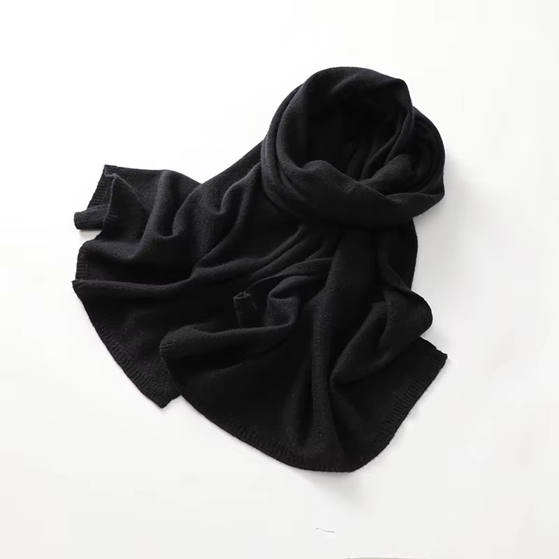 Breathable Knit Scarf with Natural Fibers for Wind Protection, 63 Inch Length