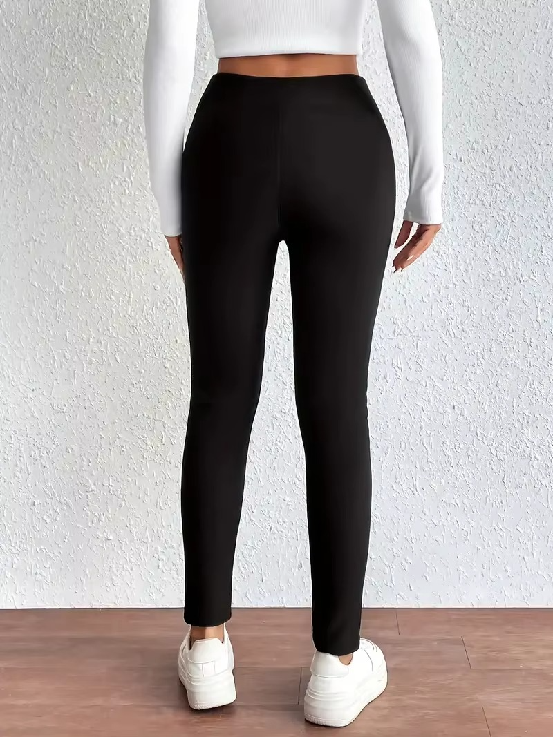Fleece Lined Leggings with High Rise Waist and Four Way Stretch