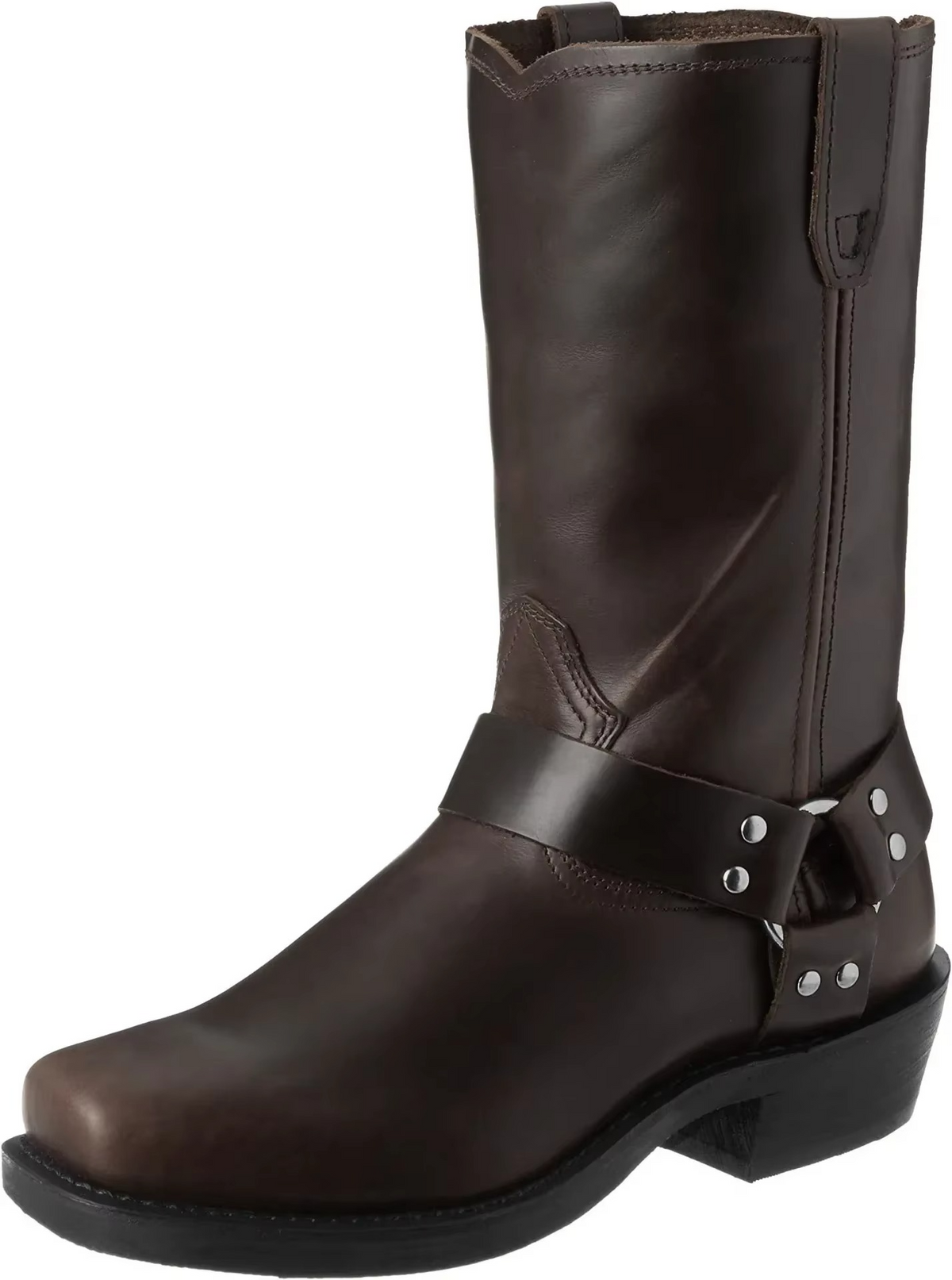 Men's Western Boots with Mid Calf Height and Retro Stitching