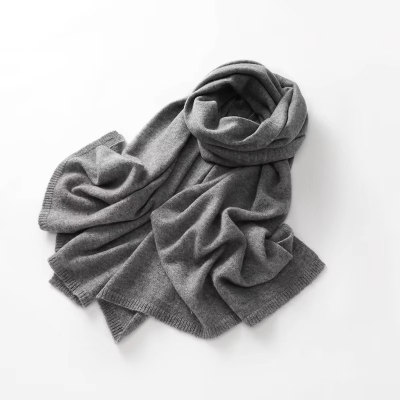 Breathable Knit Scarf with Natural Fibers for Wind Protection, 63 Inch Length