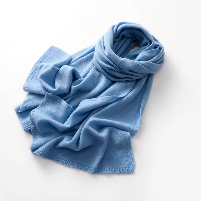 Breathable Knit Scarf with Natural Fibers for Wind Protection, 63 Inch Length