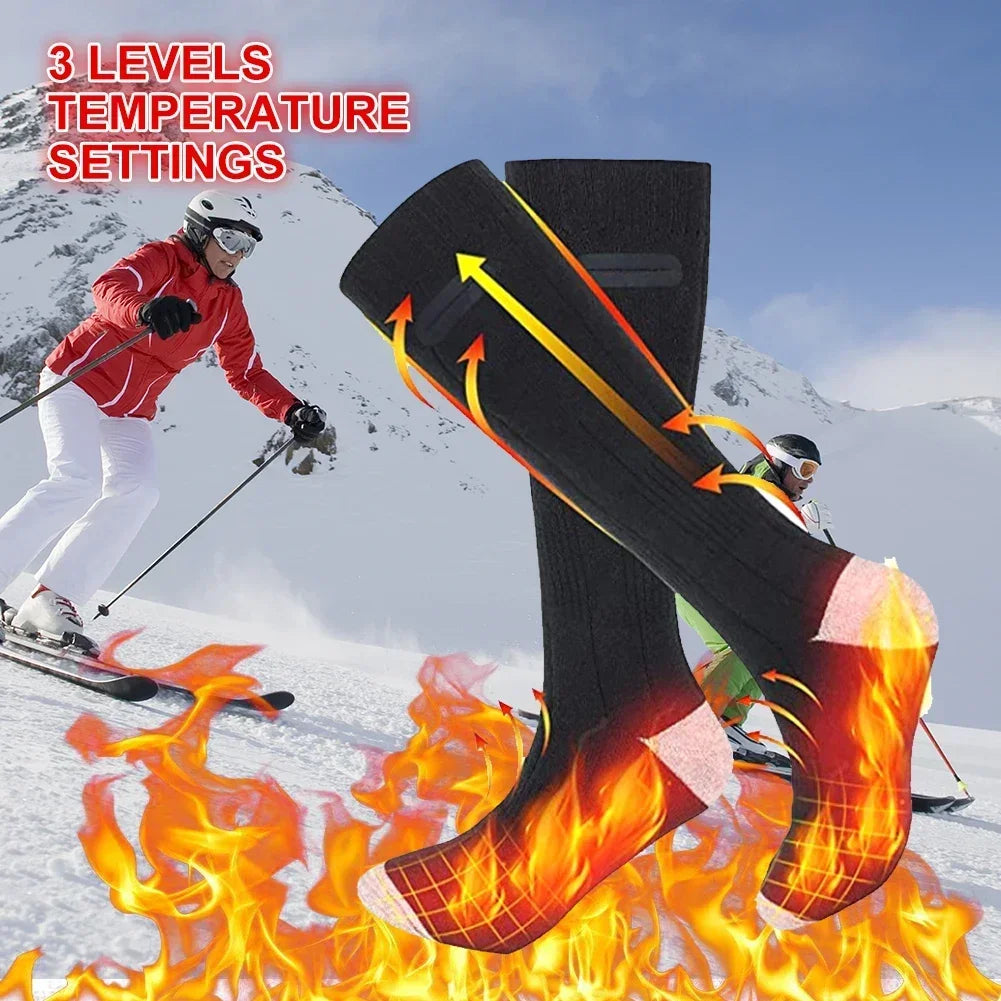 Heated Socks with Rechargeable 4000 mAh Battery and Full Sole Coverage, Three Heat Settings