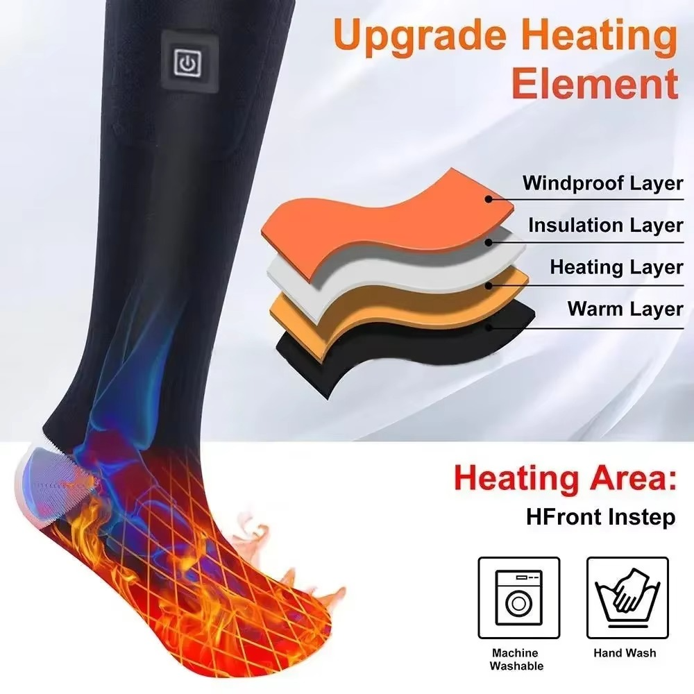 Rechargeable Winter Socks with Forefoot Heating and Cushioned Sole