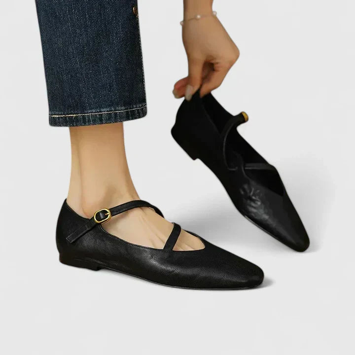Women's Leather Mary Jane Flats Orthopedic