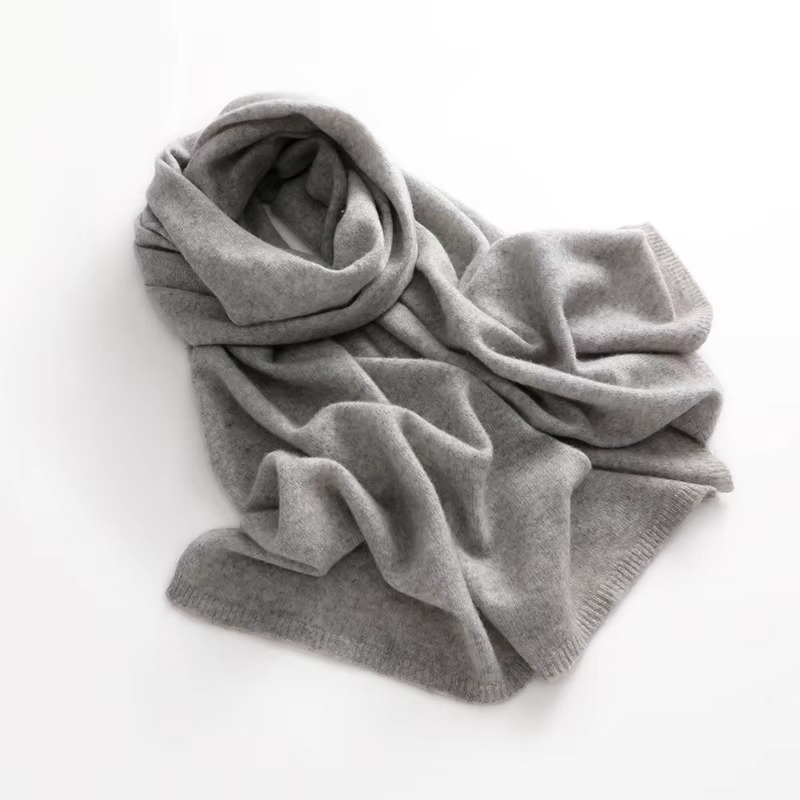 Breathable Knit Scarf with Natural Fibers for Wind Protection, 63 Inch Length