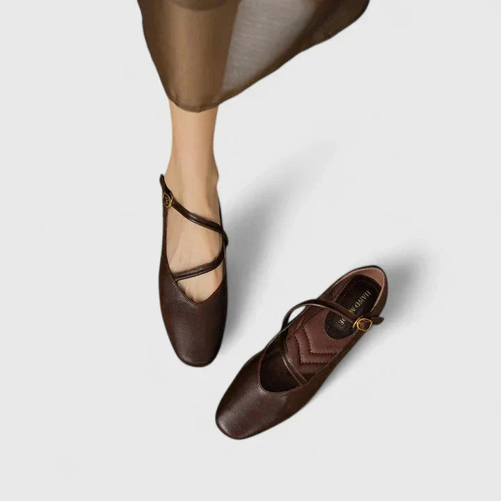 Women's Leather Mary Jane Flats Orthopedic
