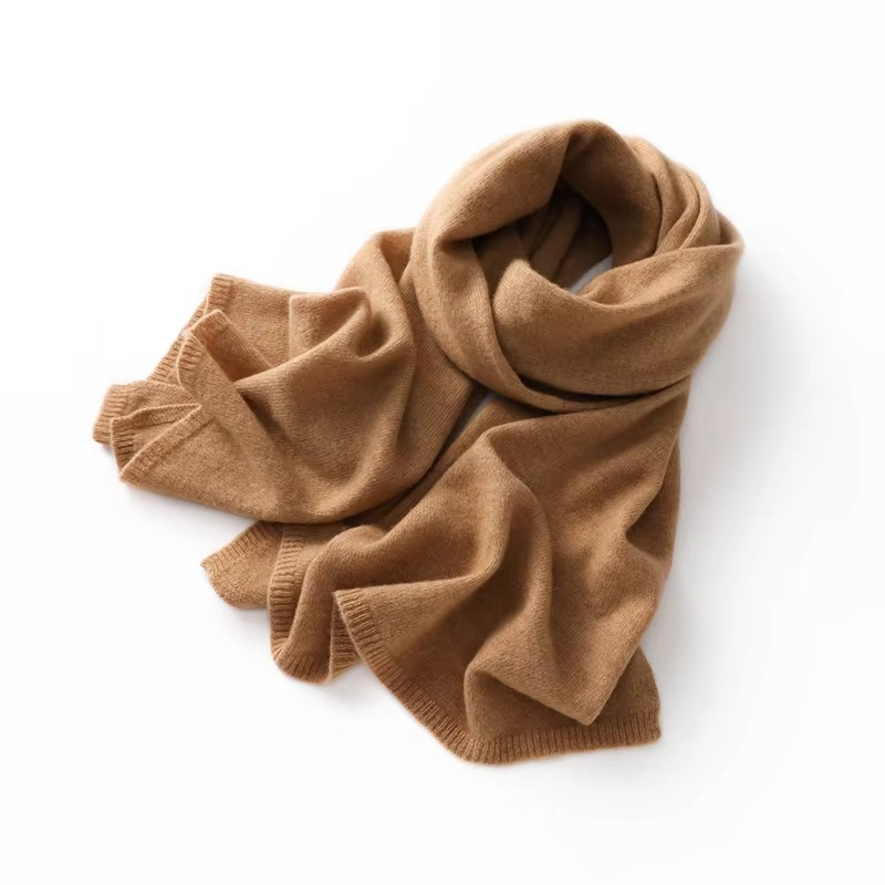 Breathable Knit Scarf with Natural Fibers for Wind Protection, 63 Inch Length