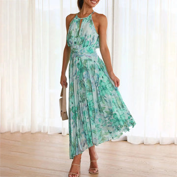 Women's Floral Halter Maxi Dress
