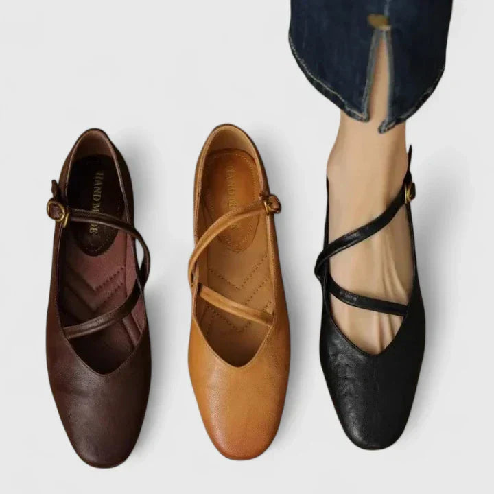 Women's Leather Mary Jane Flats Orthopedic