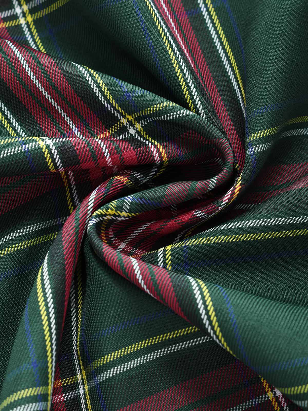 Off Shoulder Tartan Dress for Holiday Events and Festive Occasions, Knee Length
