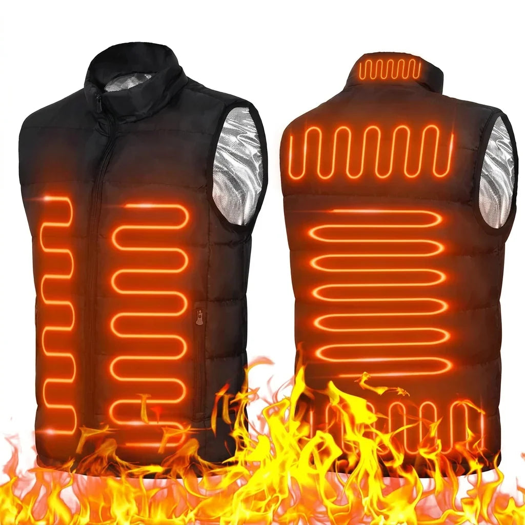 Heated Vest with 9-Zone Coverage and 3-Level Temperature Control for Winter Sports