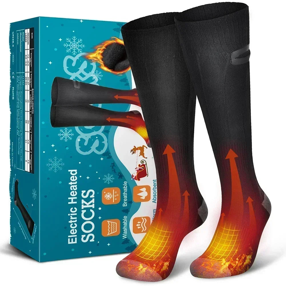 Heated Socks with Rechargeable 4000 mAh Battery and Full Sole Coverage, Three Heat Settings