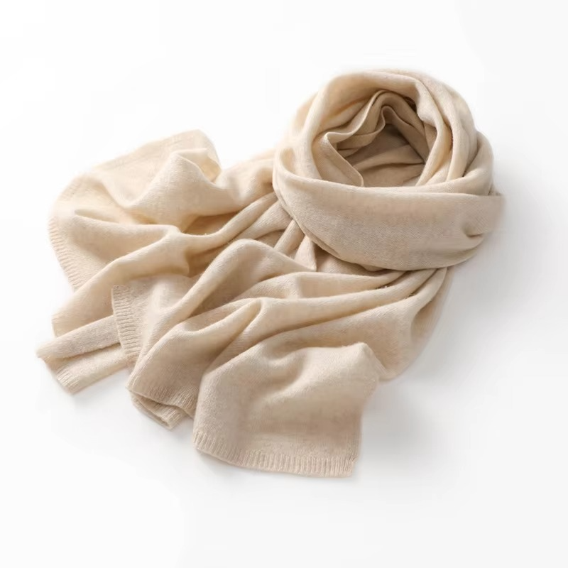 Breathable Knit Scarf with Natural Fibers for Wind Protection, 63 Inch Length