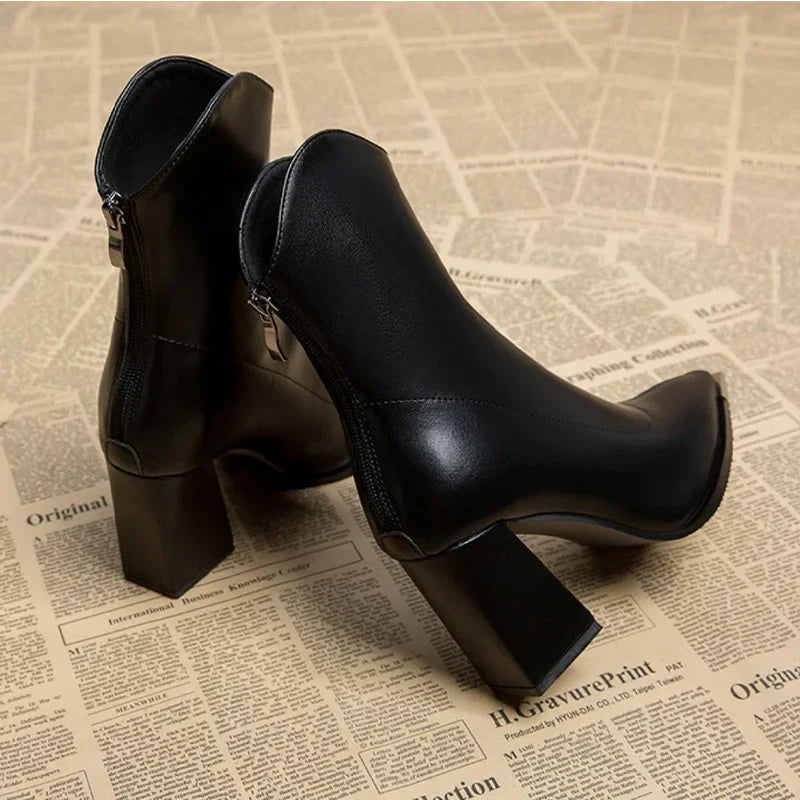 Women’s Chrome Tip Chelsea Boots with Block Heel
