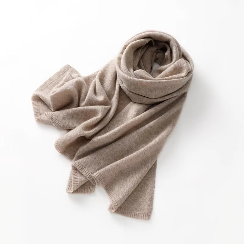 Breathable Knit Scarf with Natural Fibers for Wind Protection, 63 Inch Length