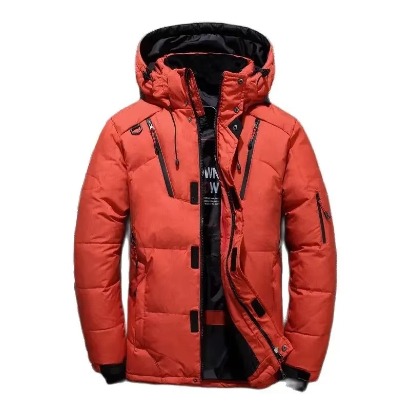 Men's Down Parka with Attached Hood and Storm Flap for -20F Weather