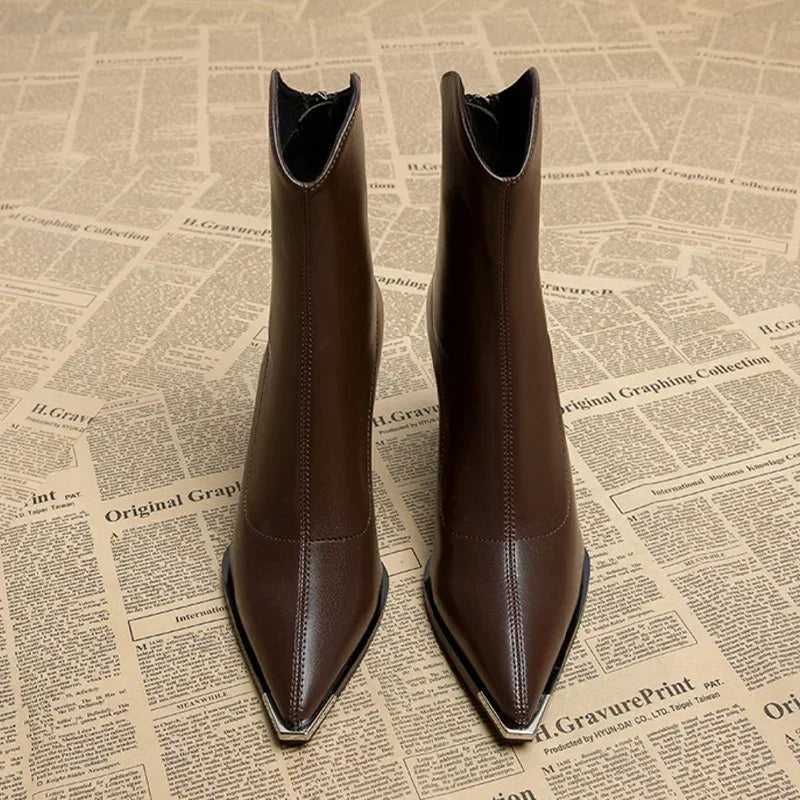 Women’s Chrome Tip Chelsea Boots with Block Heel