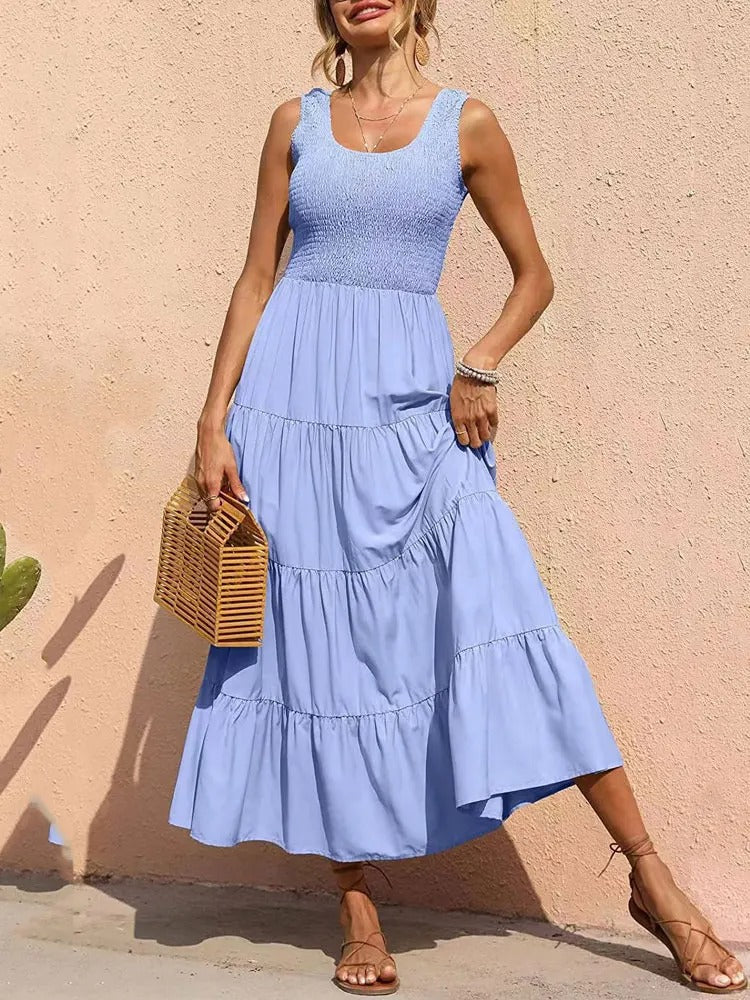 Women's Tiered Maxi Dress Smocked