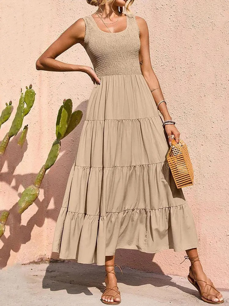 Women's Tiered Maxi Dress Smocked