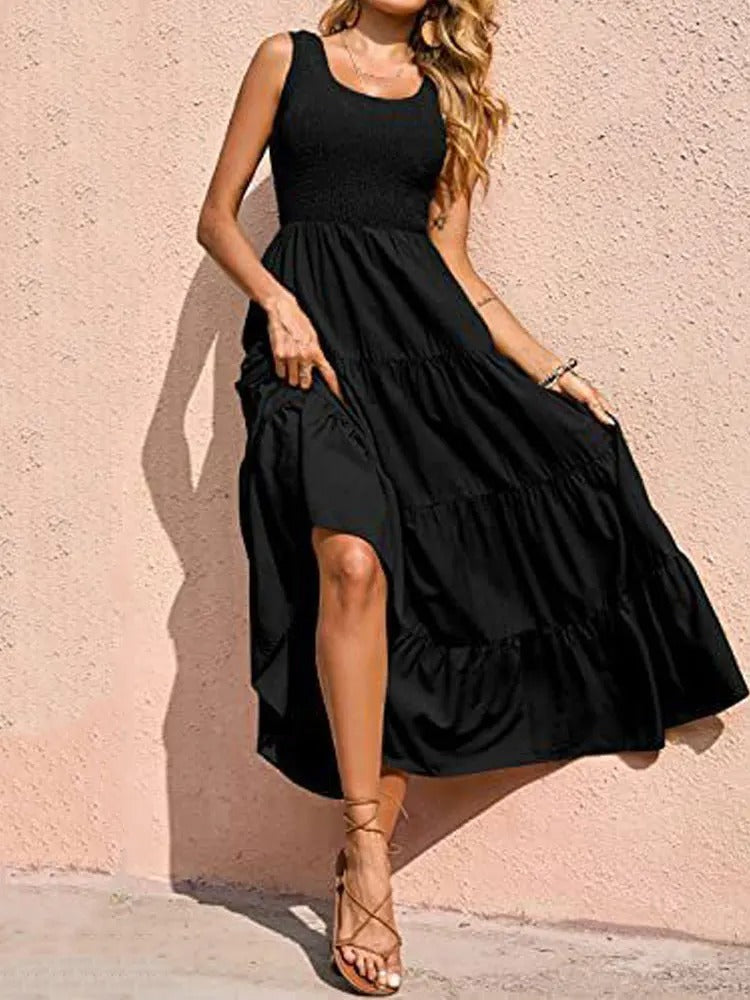 Women's Tiered Maxi Dress Smocked