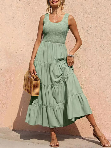 Women's Tiered Maxi Dress Smocked