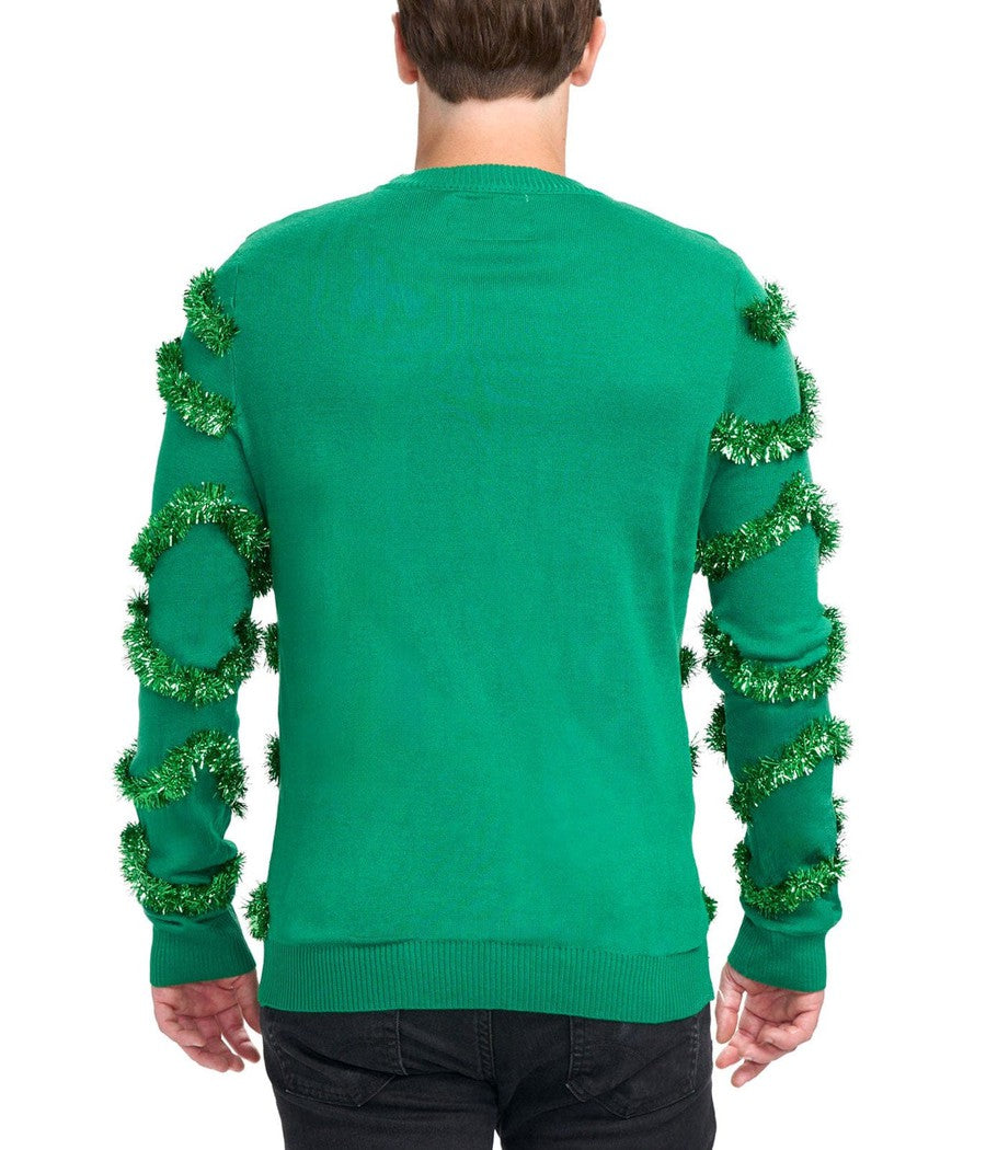Holiday Garland Pullover Sweater with Reflective Ornament Accents