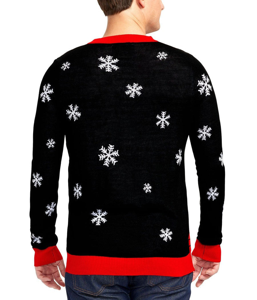 Light Up Holiday Sweater with Rooftop Scene and Long Sleeves