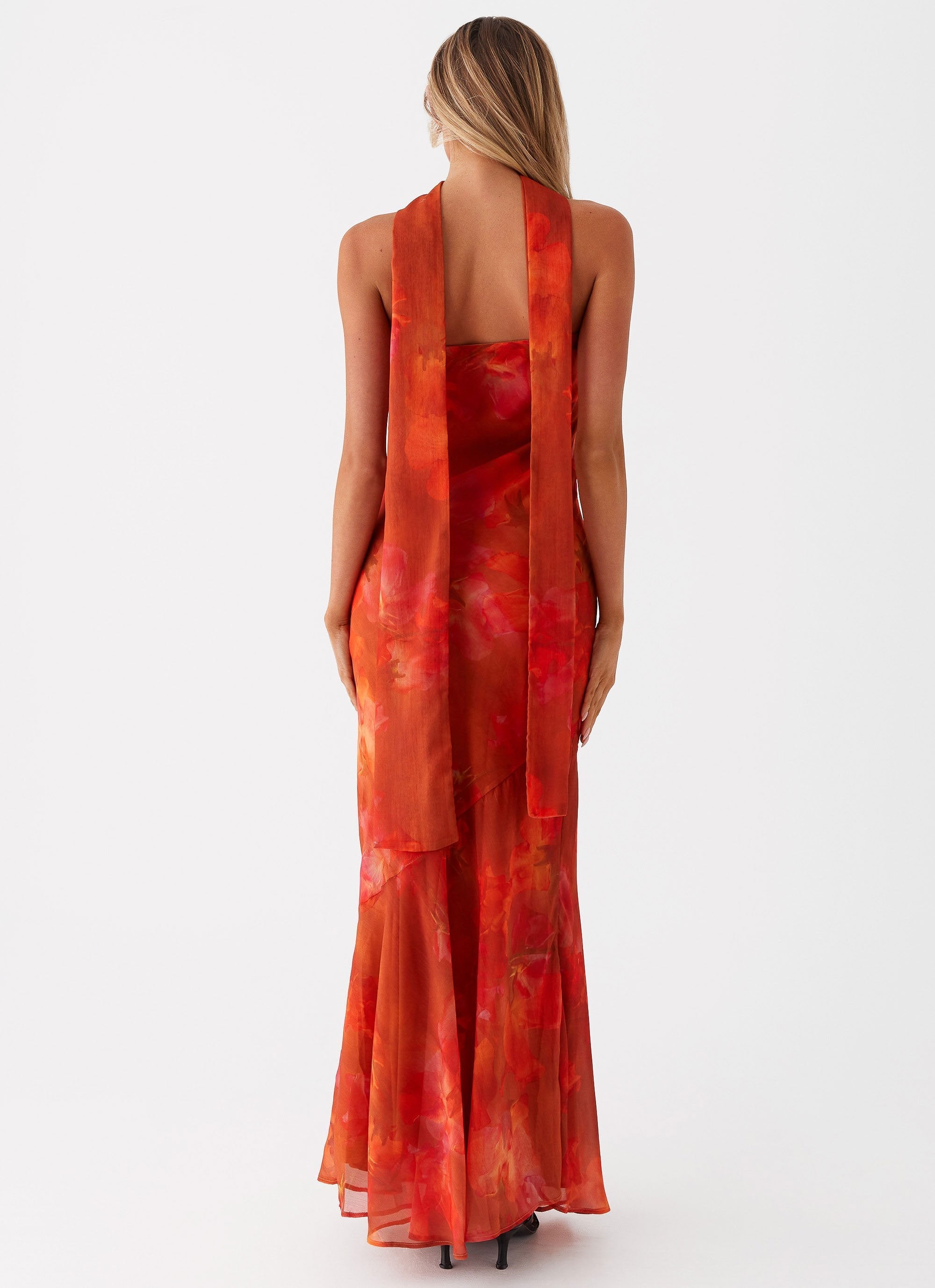 Women's Strapless Abstract Print Bodycon Mermaid Maxi Dress
