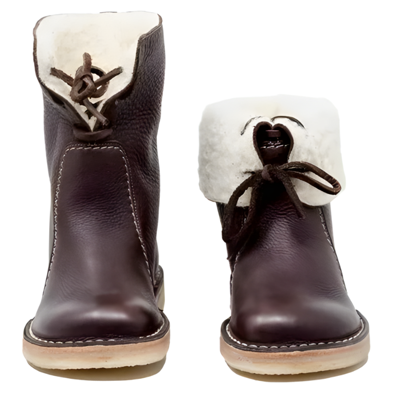 Winter Boots with Wool Lining and Full Grain Leather, Lace Up
