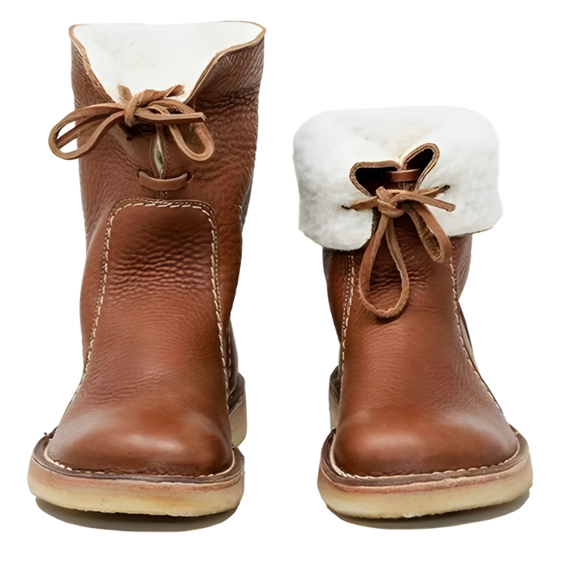 Winter Boots with Wool Lining and Full Grain Leather, Lace Up