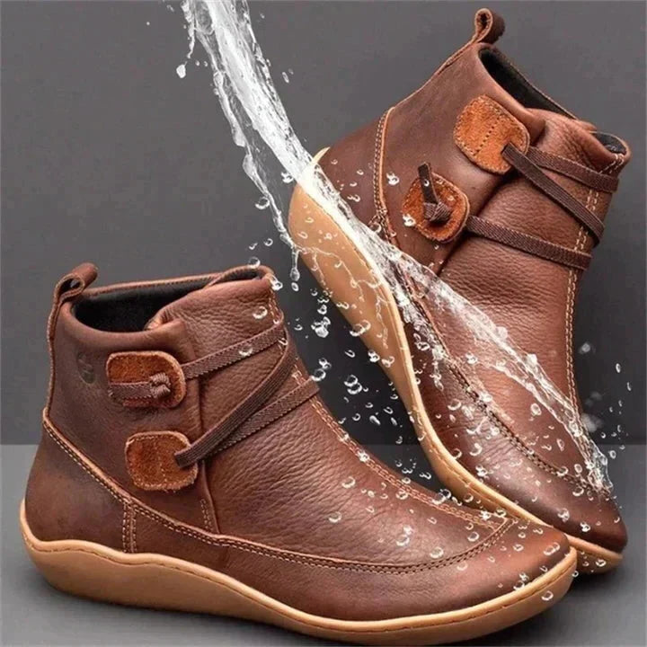 Supportive Ankle Boots with Side Lacing and Cushioned Insole for All-Day Wear