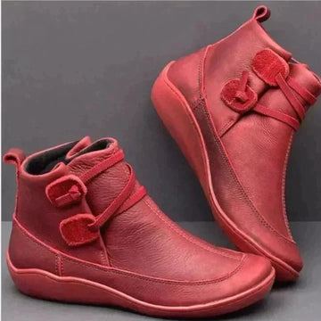 Supportive Ankle Boots with Side Lacing and Cushioned Insole for All-Day Wear