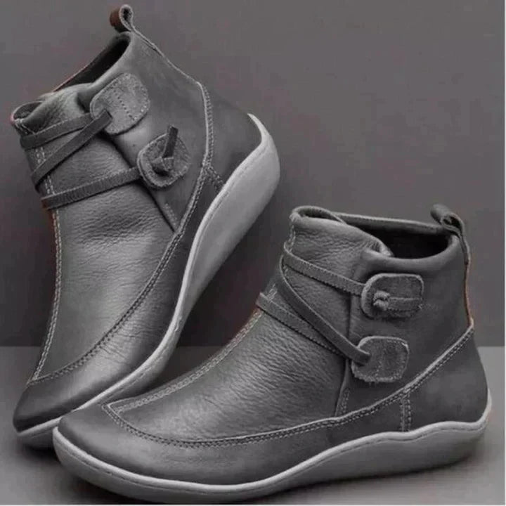Supportive Ankle Boots with Side Lacing and Cushioned Insole for All-Day Wear