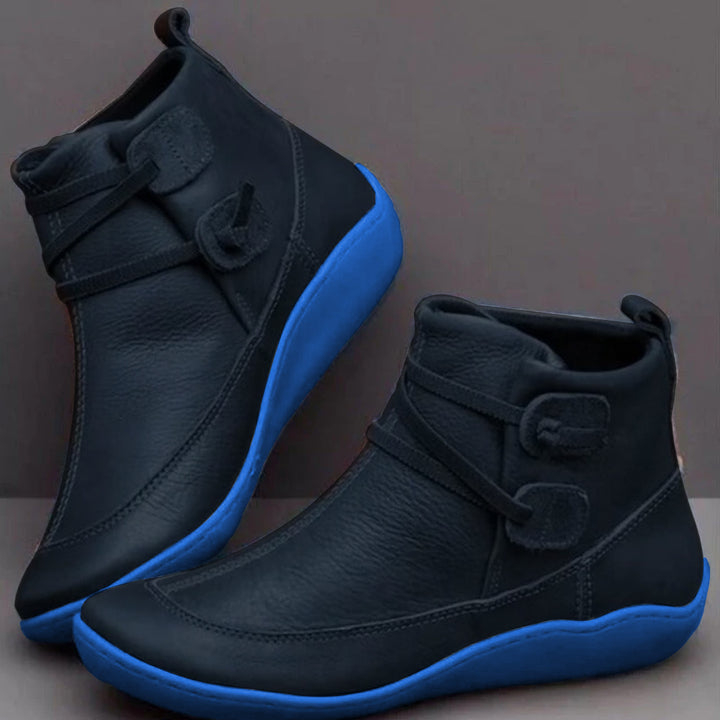 Supportive Ankle Boots with Side Lacing and Cushioned Insole for All-Day Wear