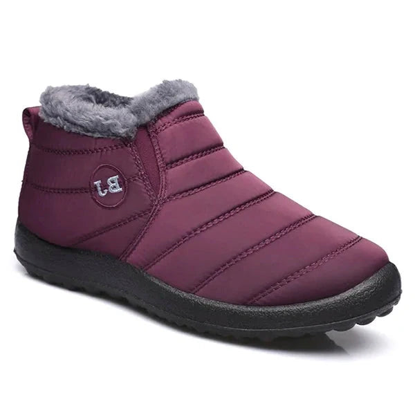 Slip-On Snow Boots with Warm Insulated Lining and Textured Traction Sole