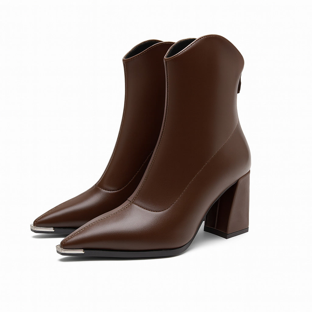 Women’s Chrome Tip Chelsea Boots with Block Heel