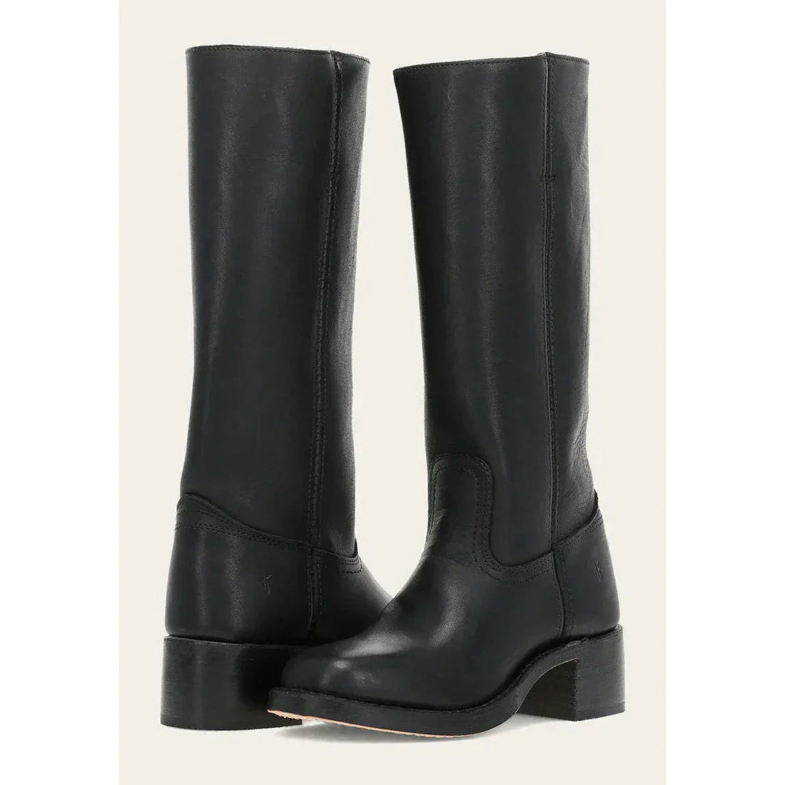 Western Inspired Knee High Boots - Block Heel Pull On Cowboy Style Shoes