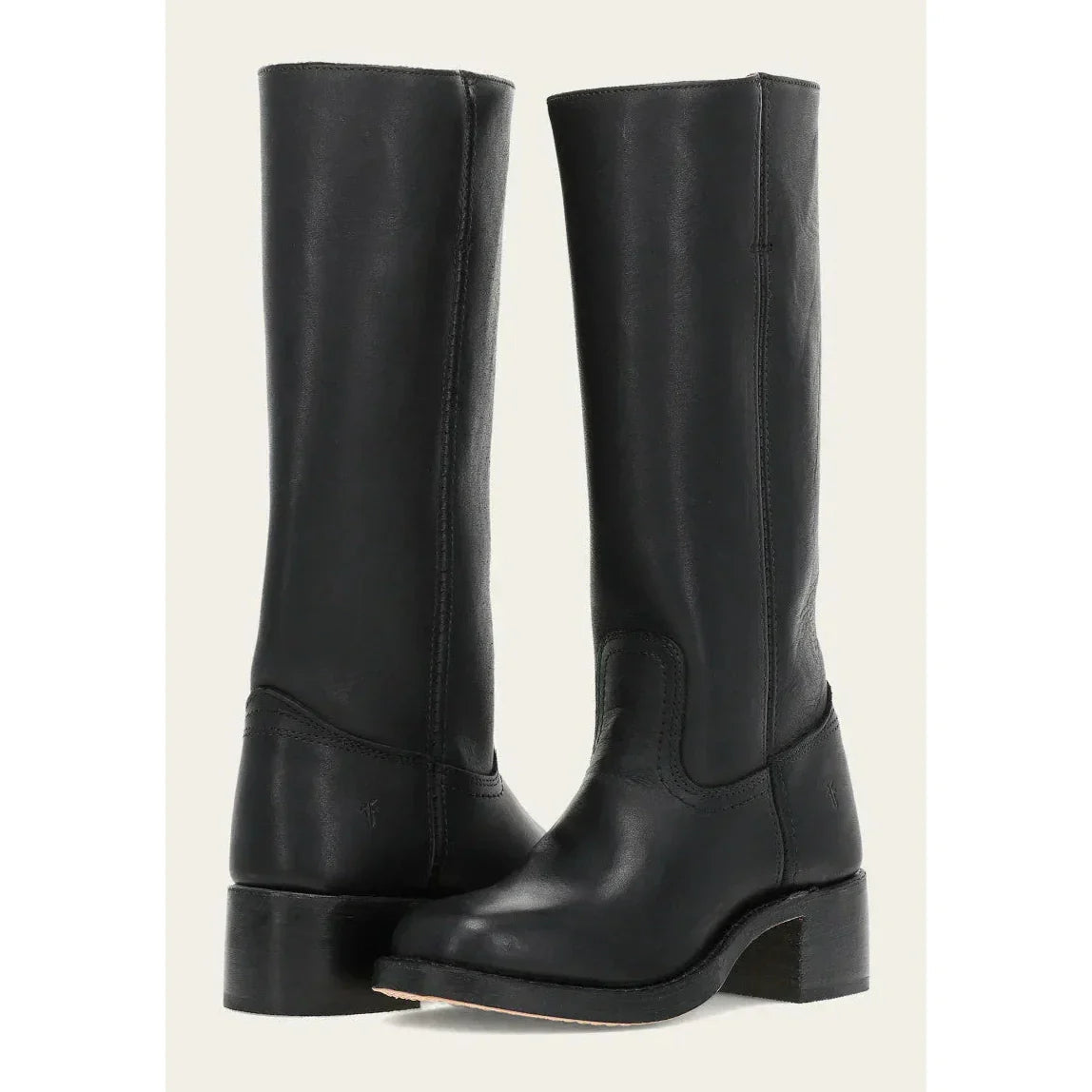 Western Inspired Knee High Boots - Block Heel Pull On Cowboy Style Shoes
