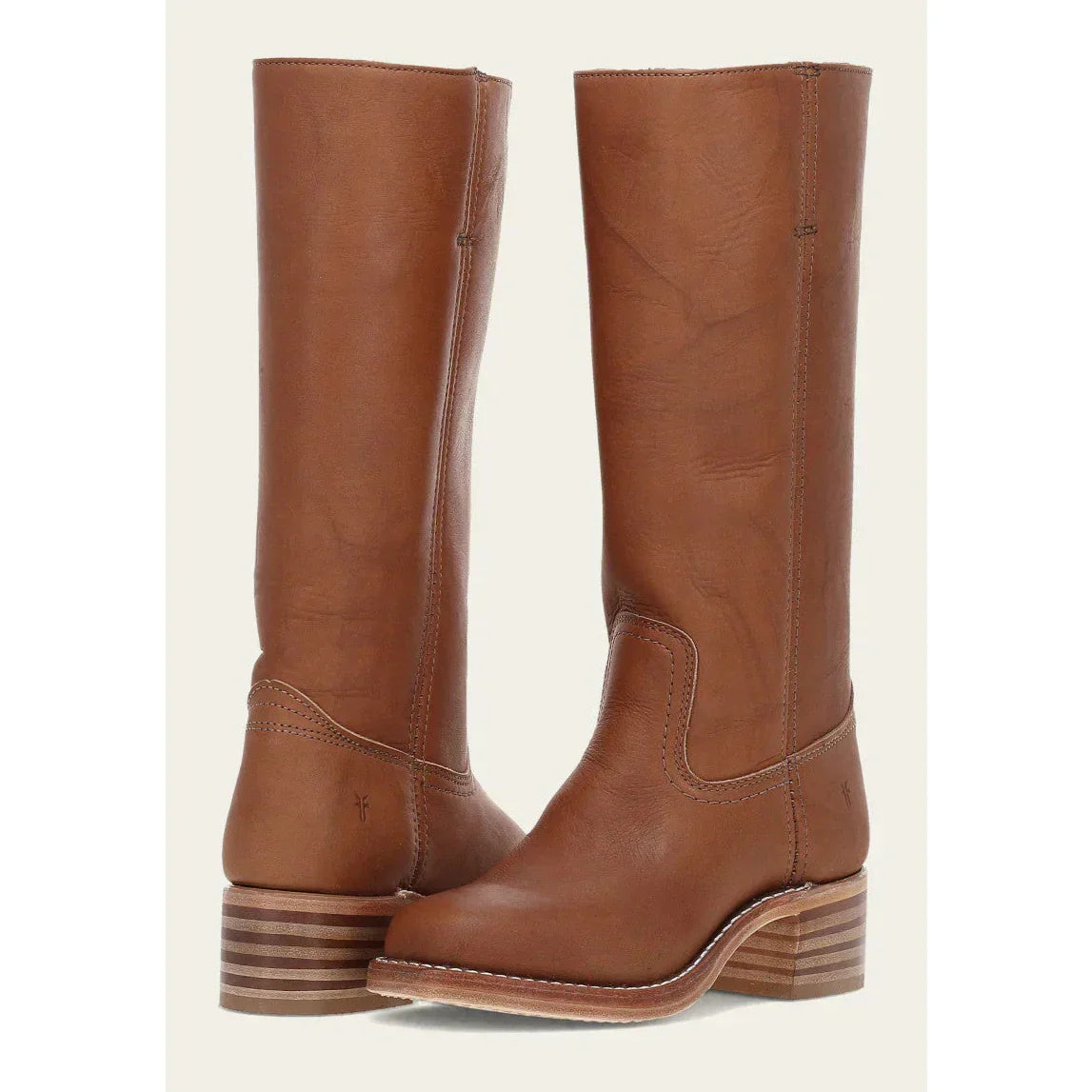 Western Inspired Knee High Boots - Block Heel Pull On Cowboy Style Shoes