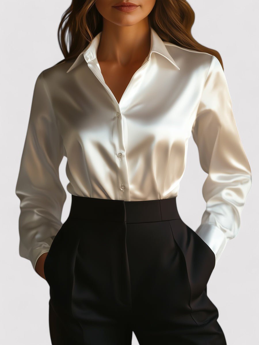 Women’s Long Sleeve Blouse with Classic Collar