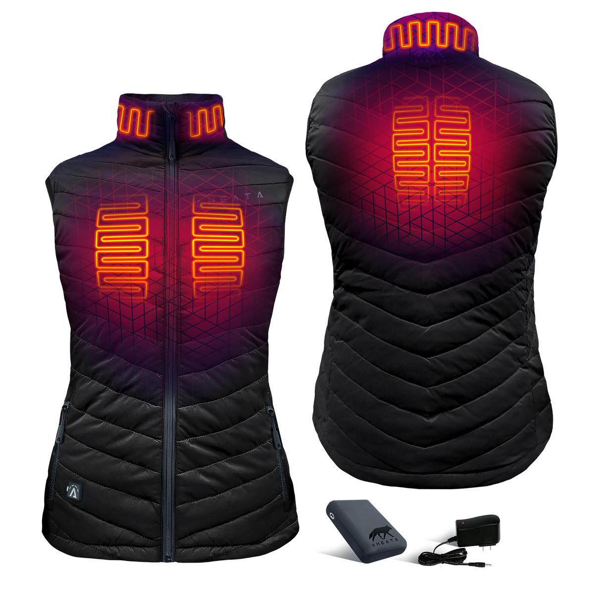 Womens Heated Puffer Vest with Rechargeable Battery and Three Heat Levels for Cold Days