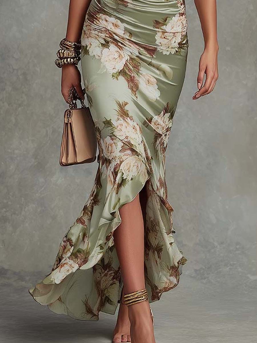 Women's Floral Maxi Dress V-Neck