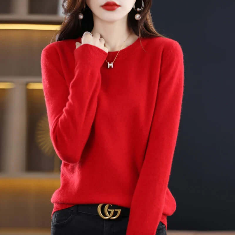 Knitted Pullover Sweater with Soft Fabric and Natural Insulation, Fitted Silhouette