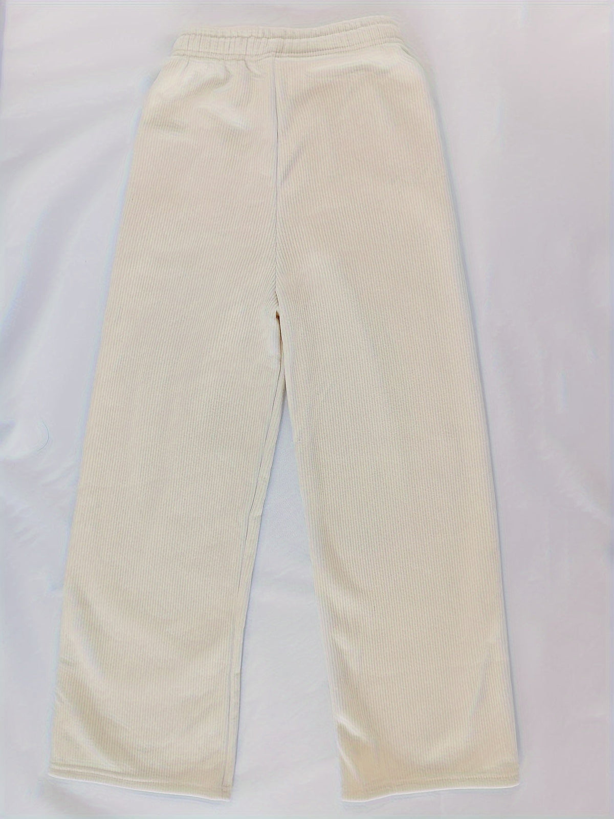 Wide Leg Pants with Thermal Inner Lining and Elastic Waistband for Cold Weather