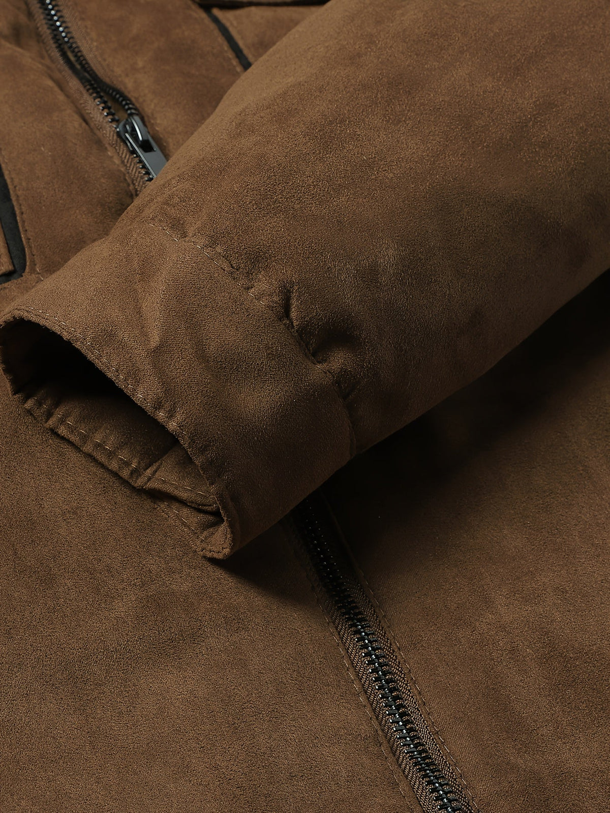 Structured Collar Lined Jacket with Full Length Zipper and Plush Fleece, Multiple Pockets