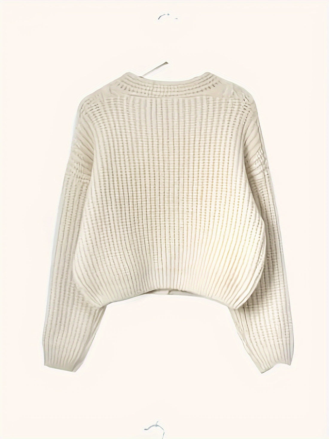 Relaxed Fit Cable Knit Cardigan with Button Front and Full Length Sleeves