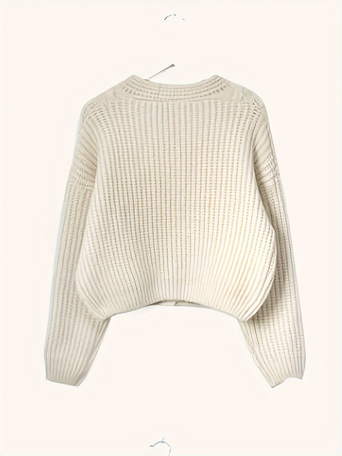 Relaxed Fit Cable Knit Cardigan with Button Front and Full Length Sleeves