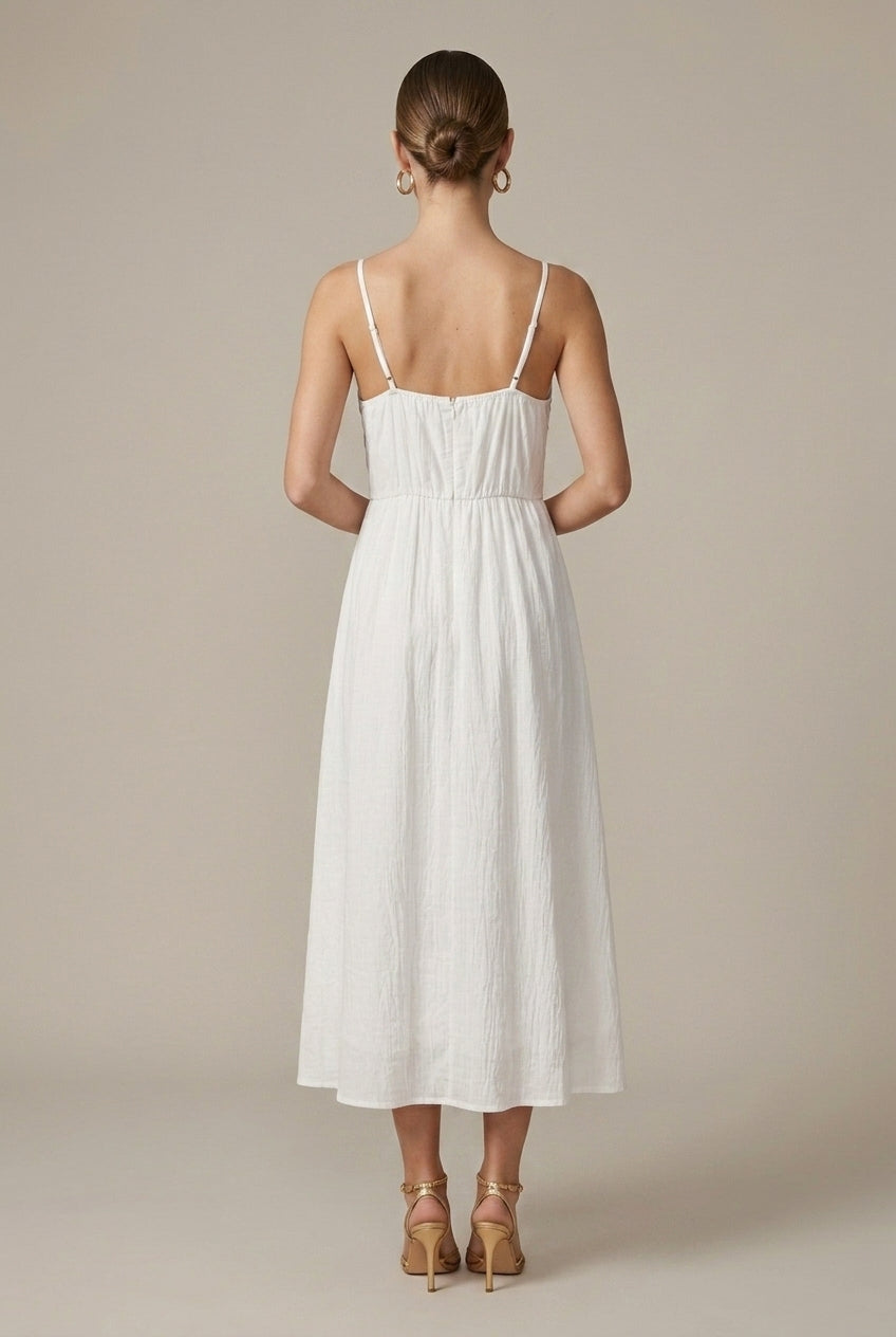 Women's Floral Midi Dress V-Neck Spaghetti Strap