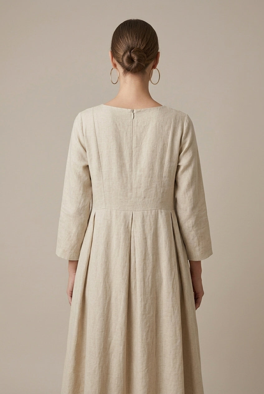 Women's Linen Maxi Dress Relaxed Fit
