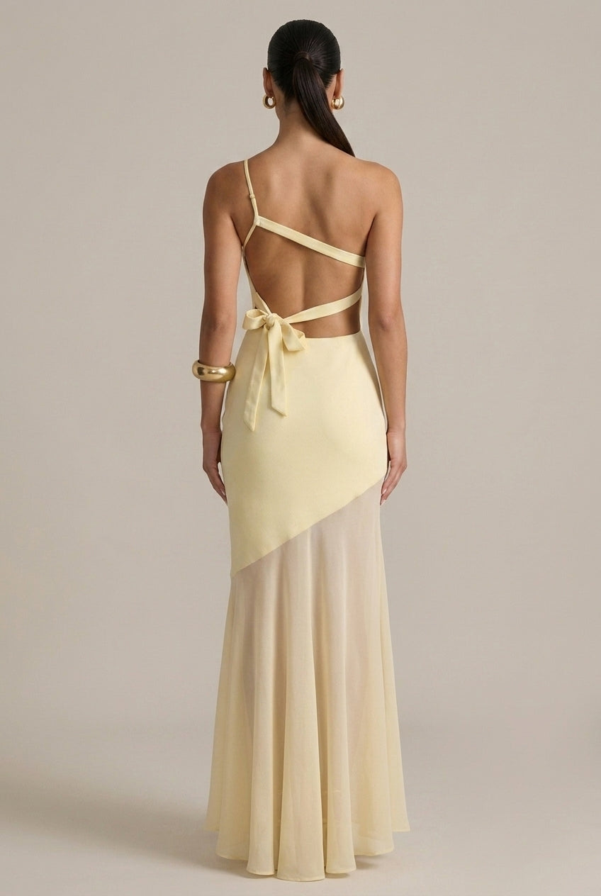 Women's Maxi Dress One-Shoulder Open Back